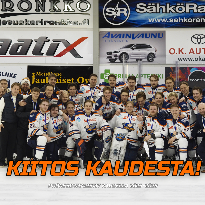 Tule juhlistamaan Kiekko-Vantaan pronssimitalia Kuljetusrinki Areenalle!
