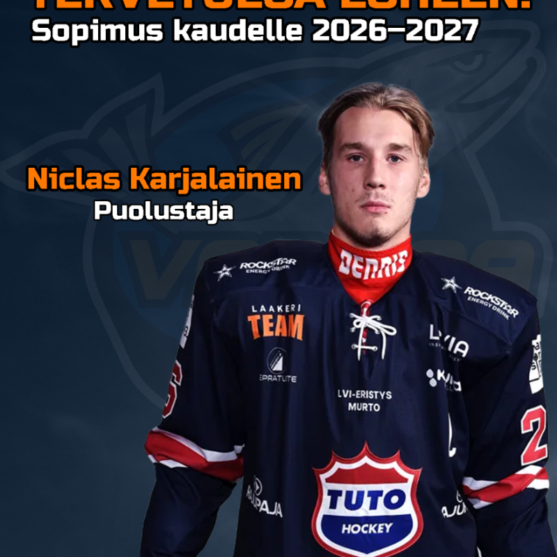 Niclas Karjalainen lohipaitaan kaudelle 26–27